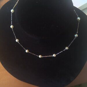 Sterling silver pearl necklace